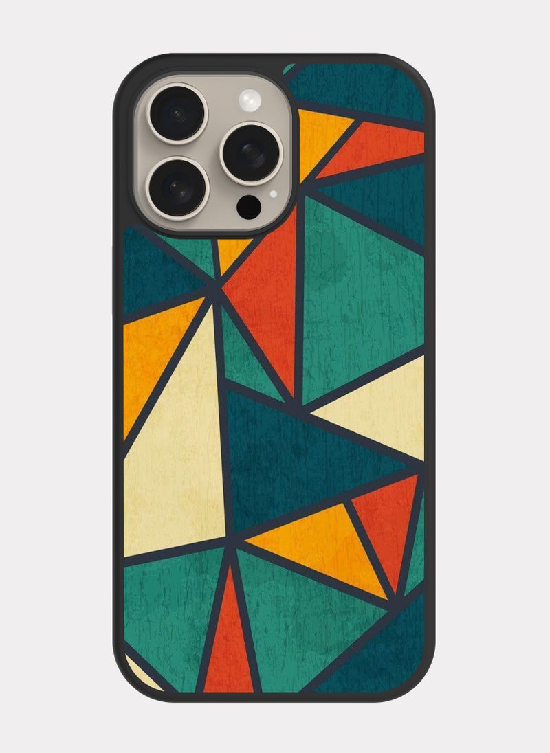 بكسلات كفر ايفون 15 برو ماكس نمط مثلثات ملون متعدد الالوان - Image 1