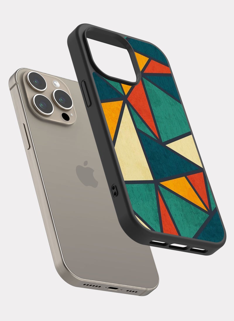 بكسلات كفر ايفون 15 برو ماكس نمط مثلثات ملون متعدد الالوان - Image 2