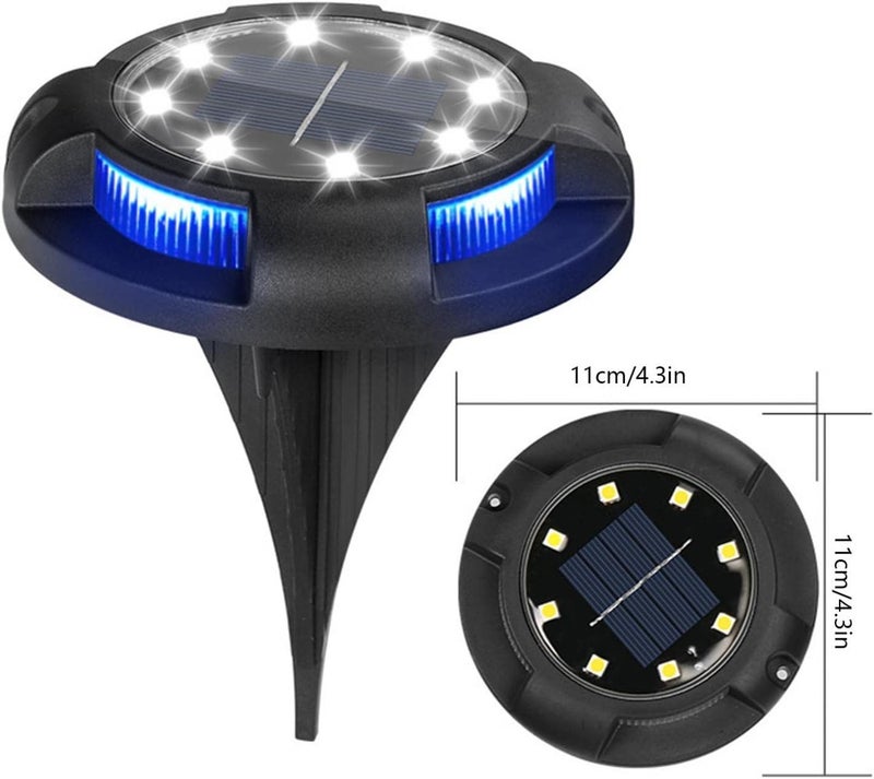 klarako Solar Ground Lights 4pcs Solar Lights Outdoor Waterproof Solar Garden Lights Outdoor InGround Lights Landscape Lighting Spring Summer Decor Lights For Yard, Patio, Walkway (E) - Image 2