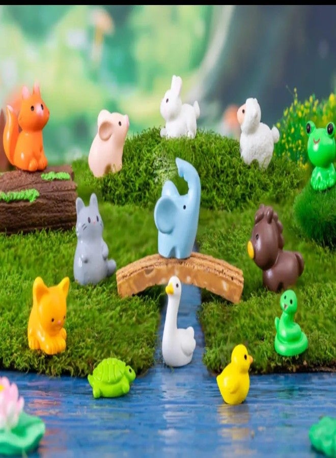 VRB Dec Miniature Showpiece Set for Home Decor, car Dashboard,Valentine,Living Room,Gifts Figurines,Cake Decoration Items,Figurines for Home Decor. (15 Pcs Small JungleAnimal Miniature) - Image 2