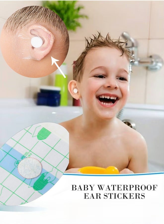 Baby Waterproof Ear Stickers 60 Pieces Disposable Baby Waterproof Ear Patch with Ear Plugs Kids Ear Protectors Baby Breathable Ear Covers for Swimming Shower Newborn Bathing Ear Stickers for Swimming Surfing Snorkeling - Image 1