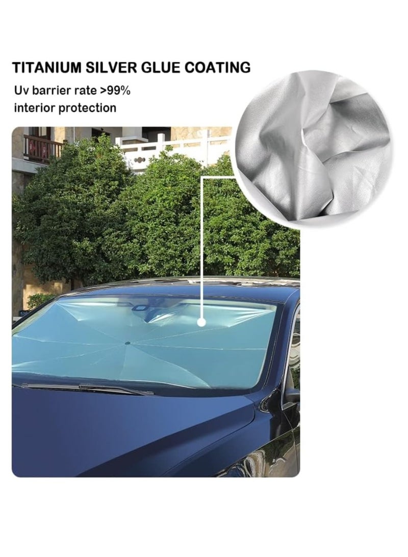SYOSI Car Umbrella Sun Shade Cover Nano 5-Layer Block UV Reflector+Handy Windshield Sun Shade for Most Cars SUV Truck One of The Fastest Cooling and Sun Protection Car Sun Shade - Image 3