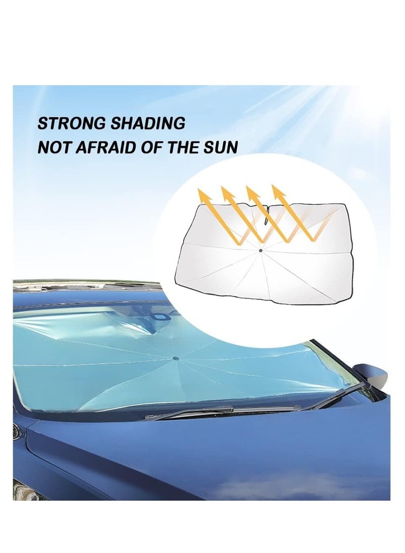 SYOSI Car Umbrella Sun Shade Cover Nano 5-Layer Block UV Reflector+Handy Windshield Sun Shade for Most Cars SUV Truck One of The Fastest Cooling and Sun Protection Car Sun Shade - Image 2