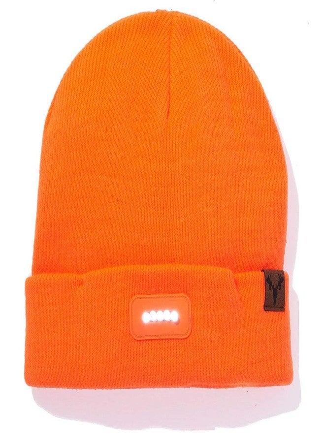 HOT SHOT Men’s Camo Bolt LED Lighted Knit Beanie - Blaze Orange Outdoor Hunting Camouflage - Image 2