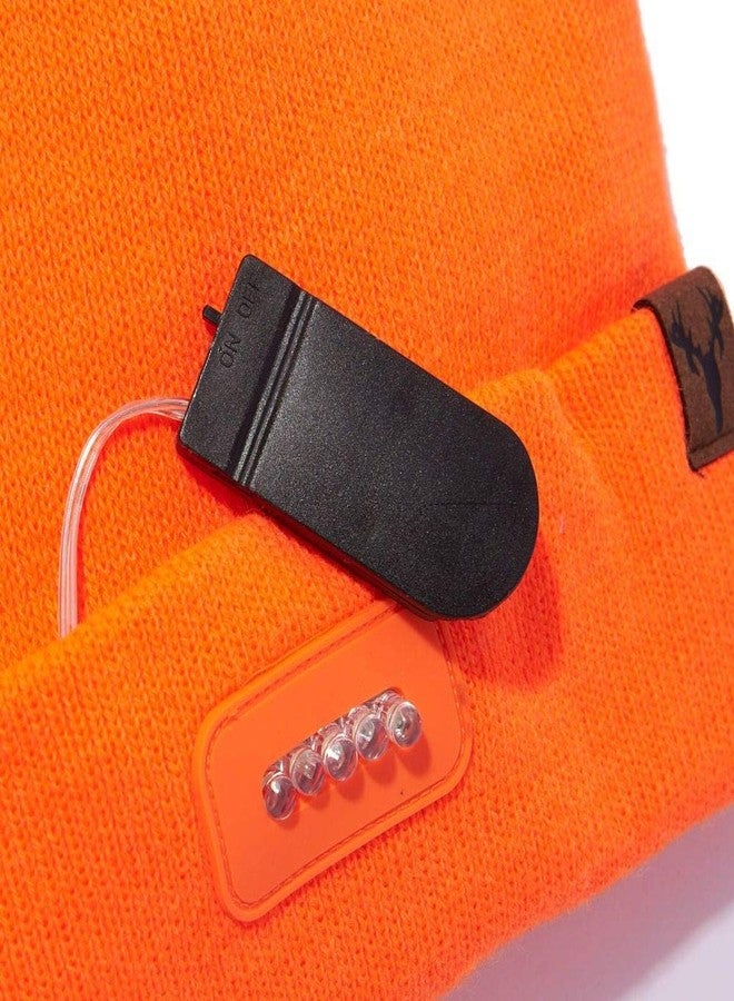 HOT SHOT Men’s Camo Bolt LED Lighted Knit Beanie - Blaze Orange Outdoor Hunting Camouflage - Image 3