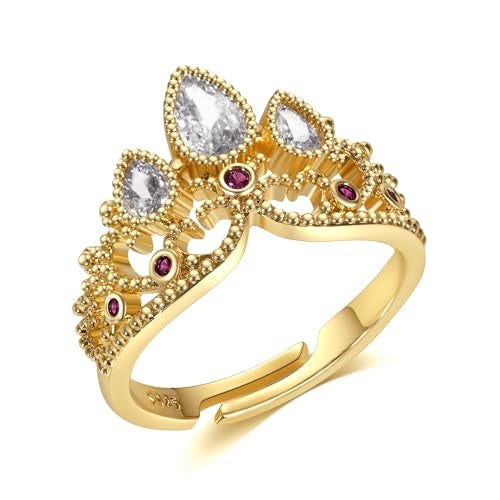 Botrinal Rapunzel Ring Tangled Fans Princess Crown Ring Princess Jewelry Birthday Party Ring Halloween Dress up Gifts - Image 1