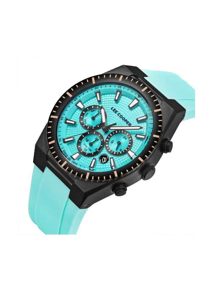 Lee Cooper Men's Multi Function Display Watch With Blue Silicone Strap - LC08088.699