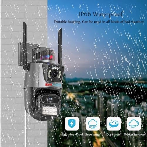 smars 4+4MP Dual Lens 1920p UHD WiFi CCTV Camera for Home Indoor Outdoor, Security Camera with Color Night Vision, AI Motion Detection, SD/Cloud Storage, IP66 Waterproof (Advance) - Image 4