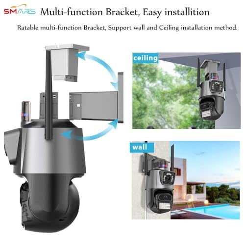 smars 4+4MP Dual Lens 1920p UHD WiFi CCTV Camera for Home Indoor Outdoor, Security Camera with Color Night Vision, AI Motion Detection, SD/Cloud Storage, IP66 Waterproof (Advance) - Image 3