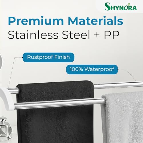 Shynora 18-Inch Towel Holder in Bathroom - Self Adhesive Bathroom Towel Hanger for Wall Without Drilling | Towel Rack in Bathroom, Kitchen Towel Hanger, Napkin Holder in Kitchen -White (Pack of 1) - Image 2