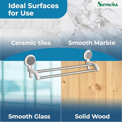 Shynora 18-Inch Towel Holder in Bathroom - Self Adhesive Bathroom Towel Hanger for Wall Without Drilling | Towel Rack in Bathroom, Kitchen Towel Hanger, Napkin Holder in Kitchen -White (Pack of 1) - Image 5