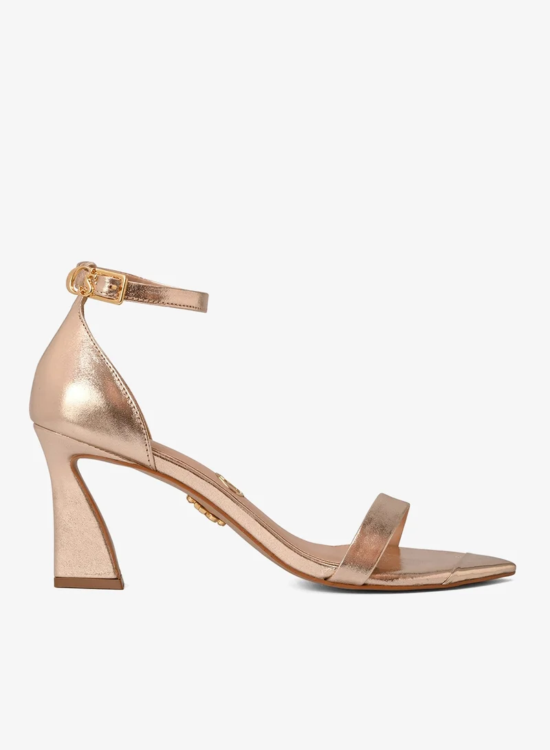 Carmen Steffens Gold Metal Detail Sandal