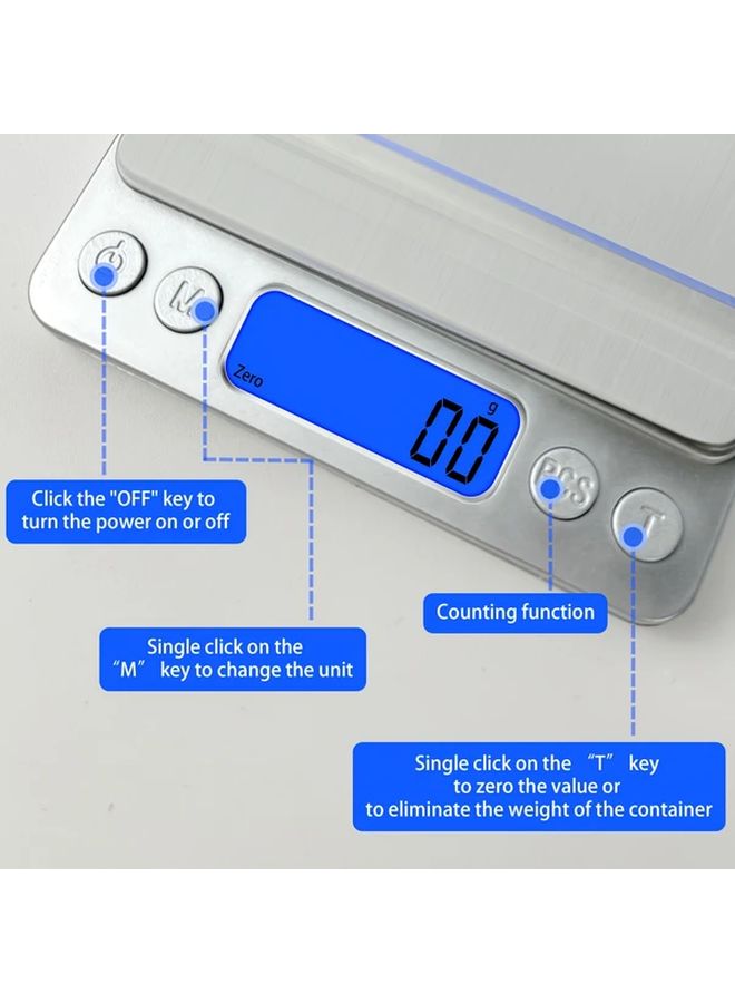 High Precision Digital Kitchen Scale 500g 0.01g Grams And Ounces Stainless Steel Surface White Feather Accent Cooking Baking Meal Prep Apartment Dorm Kitchen Accessories - Image 5