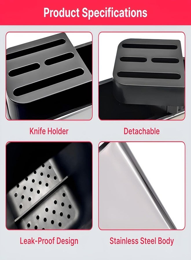 Zapsol Stainless Steel Spoon Holder Stand for Kitchen | Cutlery Holder for Kitchen Countertop - Image 5
