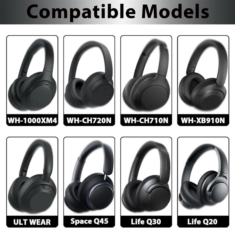 غطاء عصابة الرأس السيليكوني المضاد للعرق من Adhiper لسماعات Sony WH-1000XM4، WH-CH720N، WH-XB910N، ULT WEAR، غطاء عصابة الرأس القابل للغلق والغسل والحماية من الغبار لسماعات Soundcore Space Q45، Life Q30 و Q20 (أوف وايت) - Image 2