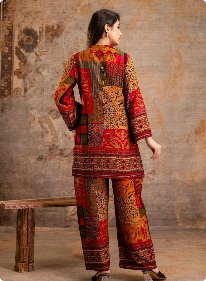 #Be Orange Printed Co-ord Set