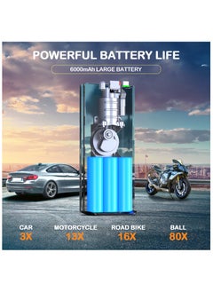 FOWAWU FOWAWU 6000mAh 150 PSI Portable Air Compressor, Cordless Tyre Inflator for Car Moto Bike Ball, Rechargeable Battery Car Tyre Pump, Dual-screen LED Dispaly, Auto Shut Off  - Image 3