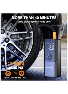 FOWAWU FOWAWU 6000mAh 150 PSI Portable Air Compressor, Cordless Tyre Inflator for Car Moto Bike Ball, Rechargeable Battery Car Tyre Pump, Dual-screen LED Dispaly, Auto Shut Off  - Image 2