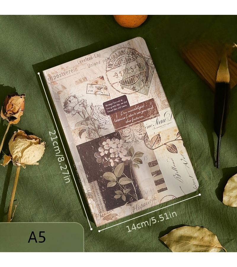 Retro European Brown Paper Journal Type C, High Aesthetic Notebook Multifunctional Portable Planner Student Office Gift - Image 4