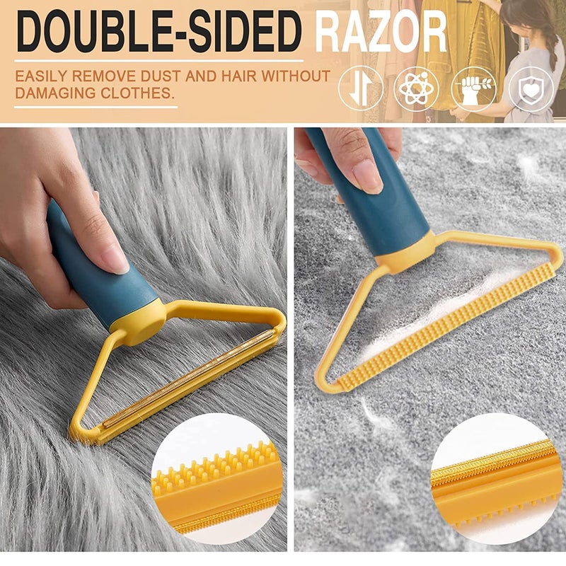 P Plus Fire Portable Lint Remover Clothes Fuzz Shaver Reusable Double Sided Lint Remover Travel Brush for Removing Lint Pet Hair Dust in Clothes and FurnitureGreen Pack of 4 - Image 5