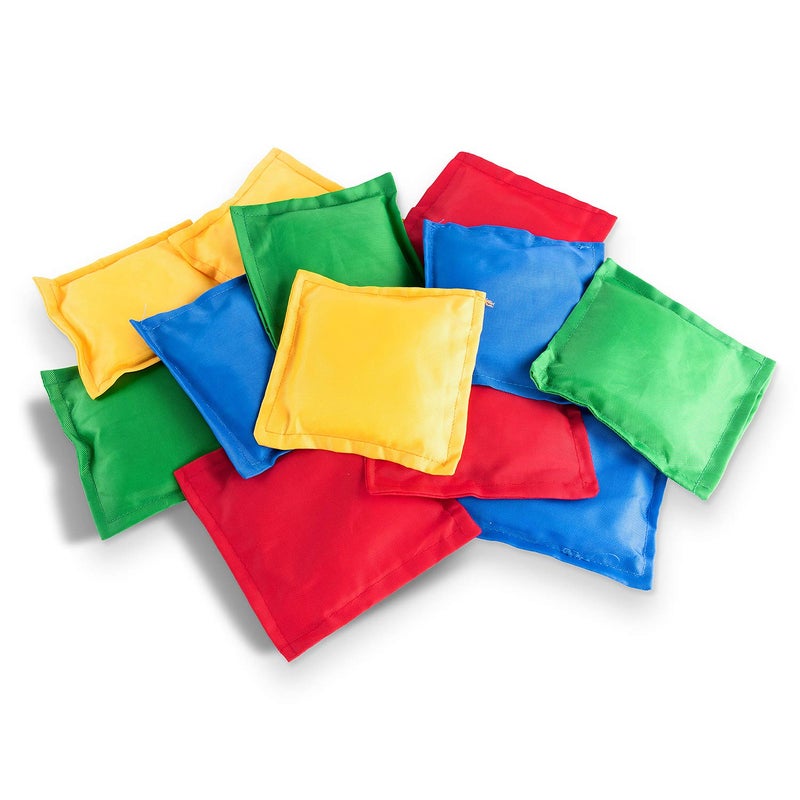Super Z Outlet Nylon Cornhole Bean Bags Toy Set Sack Hand Toss Games Weights for Kids (5" x 5" Assorted Colors) (12) - Image 2