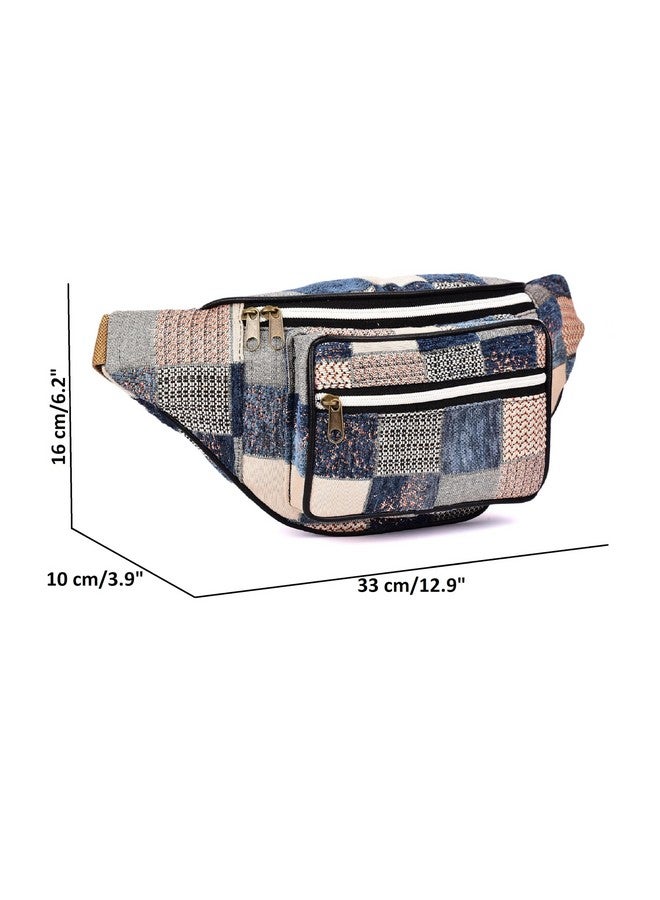 K London Stylish Canvas Multi Colored Ethnic Design Waist Pack Waist Pouch Travel Pouch Passport Holder Waist Bag with Adjustable Strap(11702_Multi) - Image 3