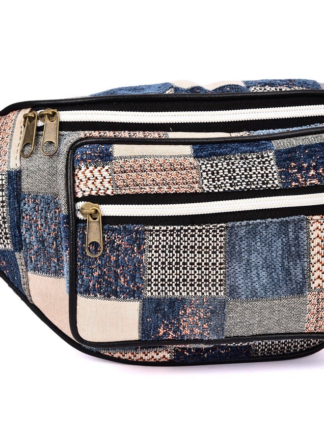 K London Stylish Canvas Multi Colored Ethnic Design Waist Pack Waist Pouch Travel Pouch Passport Holder Waist Bag with Adjustable Strap(11702_Multi) - Image 2