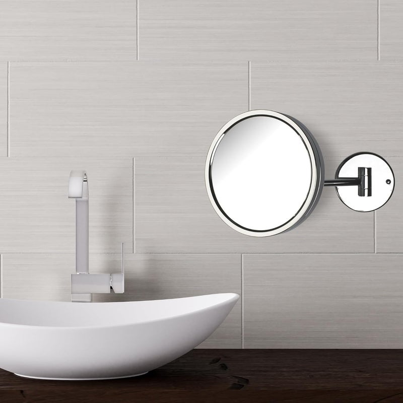 Jerdon JD13C 8.5-Inch Adjustable Wall Mount Makeup Mirror with 5x Magnification and Chrome Finish - Image 5