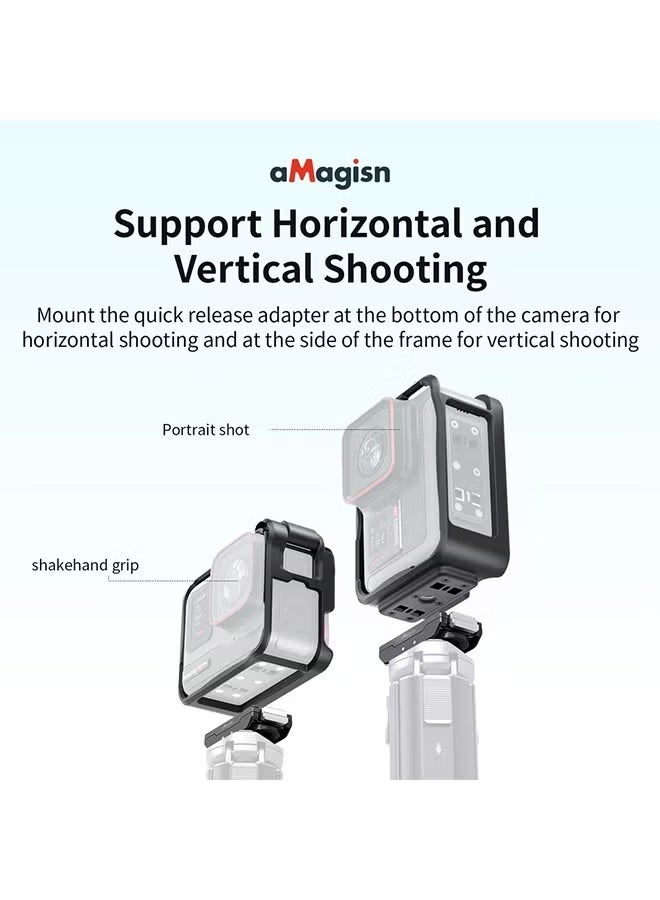 aMagisn Utility Frame Plastic Cage Protective Housing , Horizontal Vertical Mounting Jacket for Insta360 Ace Pro 2 Accessories - Image 3