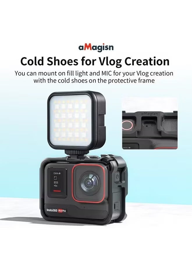 aMagisn Utility Frame Plastic Cage Protective Housing , Horizontal Vertical Mounting Jacket for Insta360 Ace Pro 2 Accessories - Image 5