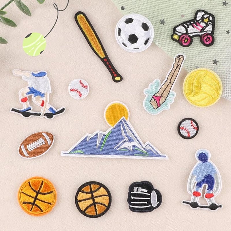 16 قطعة من الرقع المطرزة بالحديد لإصلاح معدات الرياضة والملابس والحقائب والمعاطف - Image 3