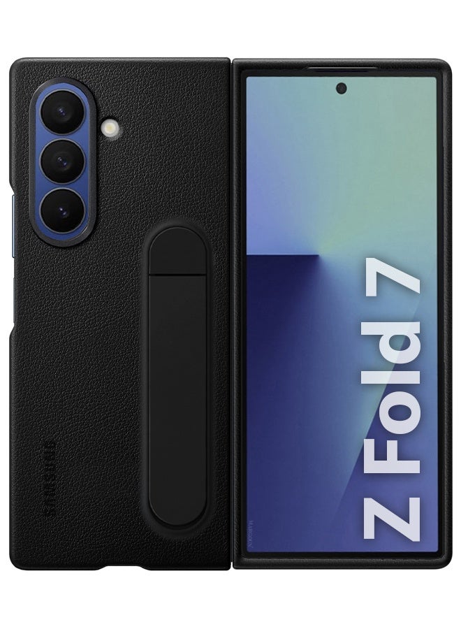 CATANES Leather Case Cover for Samsung Galaxy Z Fold 7, Kindsuit Case Slim and sleek with Secure Hand Grip - Black - Image 2