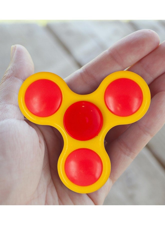 Premsons® Hand Spinner Desk Toy - High Speed Smooth Finger Spin Sensory Fidget Stress Relief Game Play for Kids & Adults - Birthday Party Gift - Plastic - Yellow & Orange - Image 3