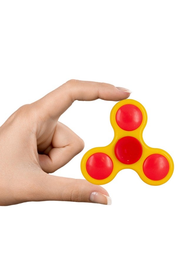 Premsons® Hand Spinner Desk Toy - High Speed Smooth Finger Spin Sensory Fidget Stress Relief Game Play for Kids & Adults - Birthday Party Gift - Plastic - Yellow & Orange - Image 2
