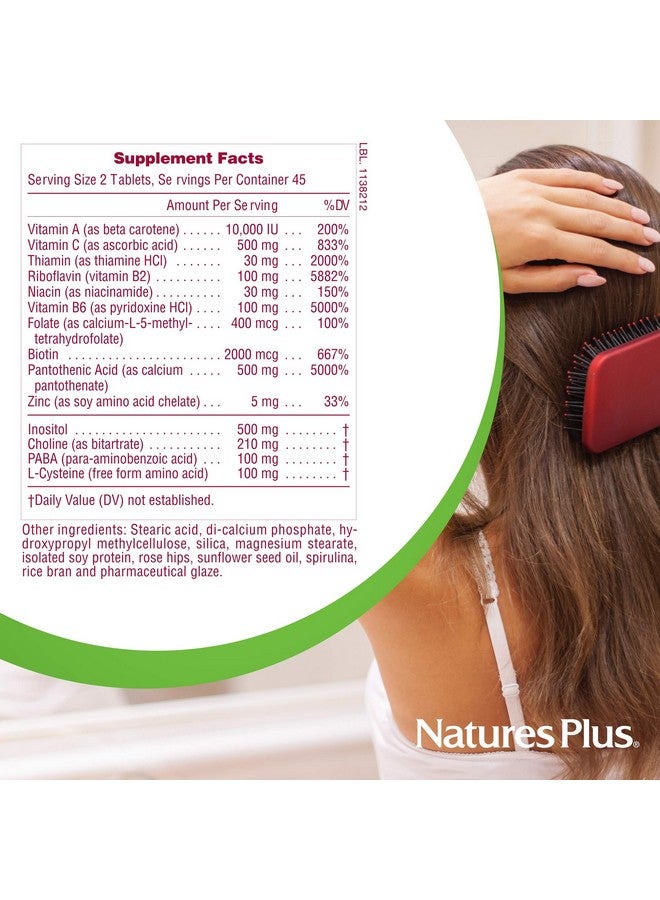 Nature's Plus Naturesplus Ultra Hair Sustained Release Natural Hair Growth Supplement For Men & Women 90 Vegetarian Tablets (45 Servings) - Image 5