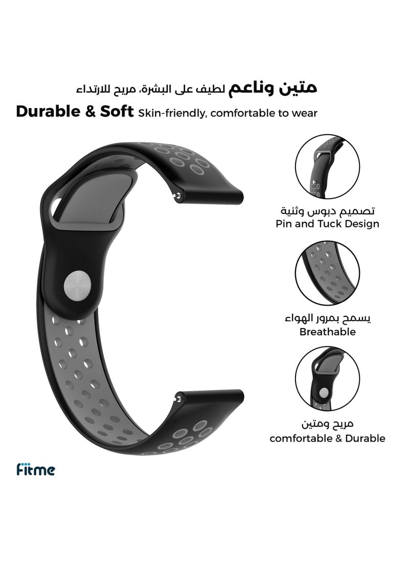 فيت مي سوار تبديل سليكون رياضي لساعات جارمن فوريرنر 255/ فوريرنر 965 / فوريرنر 265 / فوريرنر 955 / فوريرنر 935 / فوريرنر 745 / ايبكس 2 / ابروتش اس 70 / اس 62 / اس 60 - (22 مم)  - Image 2