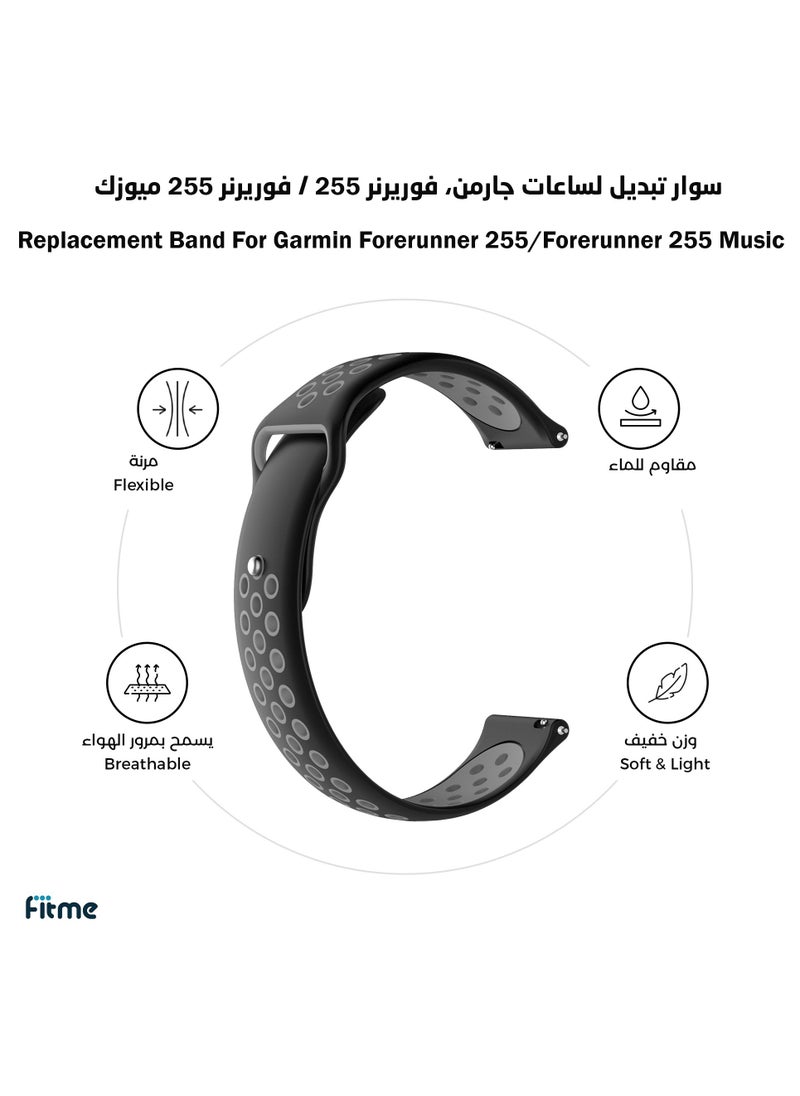 فيت مي سوار تبديل سليكون رياضي لساعات جارمن فوريرنر 255/ فوريرنر 965 / فوريرنر 265 / فوريرنر 955 / فوريرنر 935 / فوريرنر 745 / ايبكس 2 / ابروتش اس 70 / اس 62 / اس 60 - (22 مم)  - Image 1