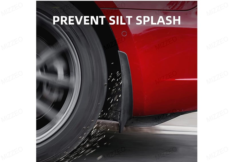 MIZZEO® Plastic Mud Flaps (Pack of 4) Compatible with Tata Tigor (Type-2) 2020-2022 - Image 3