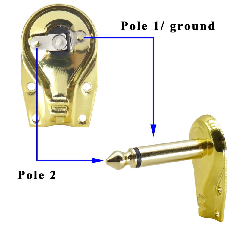 zdyCGTime DIY 6.35MM 1/4" Mono Male 90 Degree Right Angle Pancake Style Plugs Connectors for Speaker,Snakes Golden Plated TS Male Mono 1/4 Inch Phono 6.35mm Phone Microphone Plug(4packs-2 Pole) - Image 5