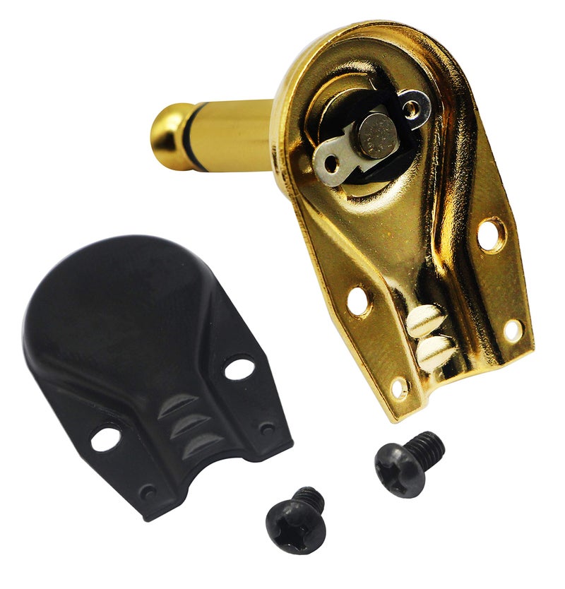 zdyCGTime DIY 6.35MM 1/4" Mono Male 90 Degree Right Angle Pancake Style Plugs Connectors for Speaker,Snakes Golden Plated TS Male Mono 1/4 Inch Phono 6.35mm Phone Microphone Plug(4packs-2 Pole) - Image 3