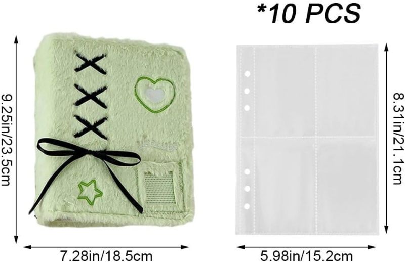 Kpop Binder A5 Green Size Soft Plush Cover - Protective Transparent Pvc Sleeves Photocard Album for Korean Fans, Students, On-the-go Collectors - Image 3