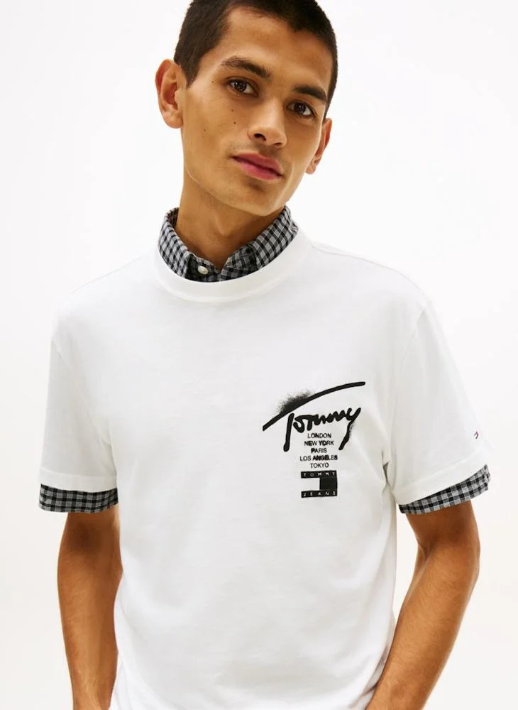 TOMMY JEANS  Signature Back Logo Jersey T-Shirt for Men | Best Price UAE