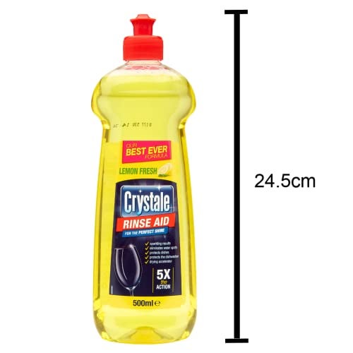 Crystale Dishwasher Rinse Aid 500ml Lemon Pack of 2 - Image 2