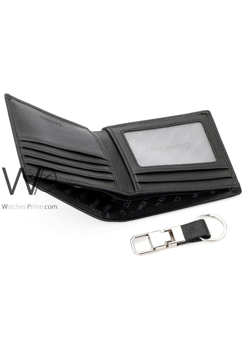 Calvin Klein Ck Genuine Leather Black Wallet and Keychain for Men