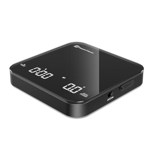 Maestri House Rechargeable Mini Coffee Scale with Timer, Maestri House Espresso Scale, 2kg/0.1g Accurate Scale for Espresso and Pour-Over Coffee, Portable Digital Kitchen Scale with Automatic Timing（Black） - Image 1