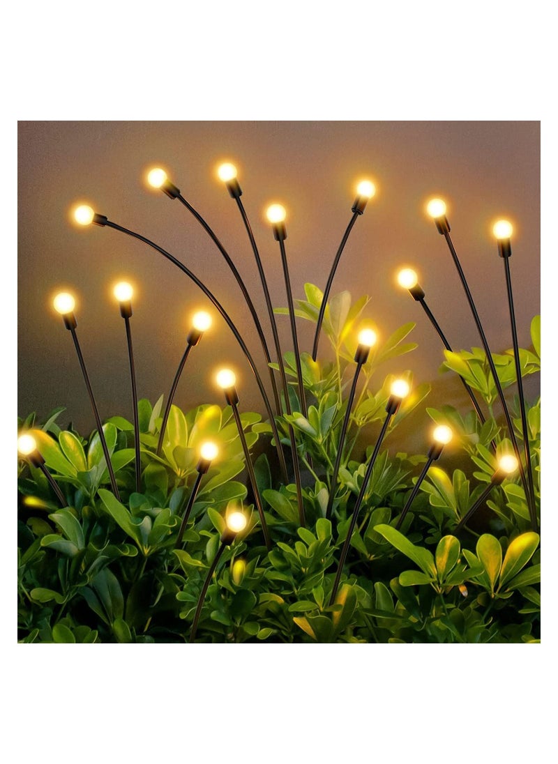 GGEROU - Solar Firefly Lights 2 Pack 12 LED Solar Lights Outdoor Waterproof IP65 Starburst Swaying Solar Firefly Lights Solar Pathway Lights for Path Landscape Garden Yard Patio - Image 1