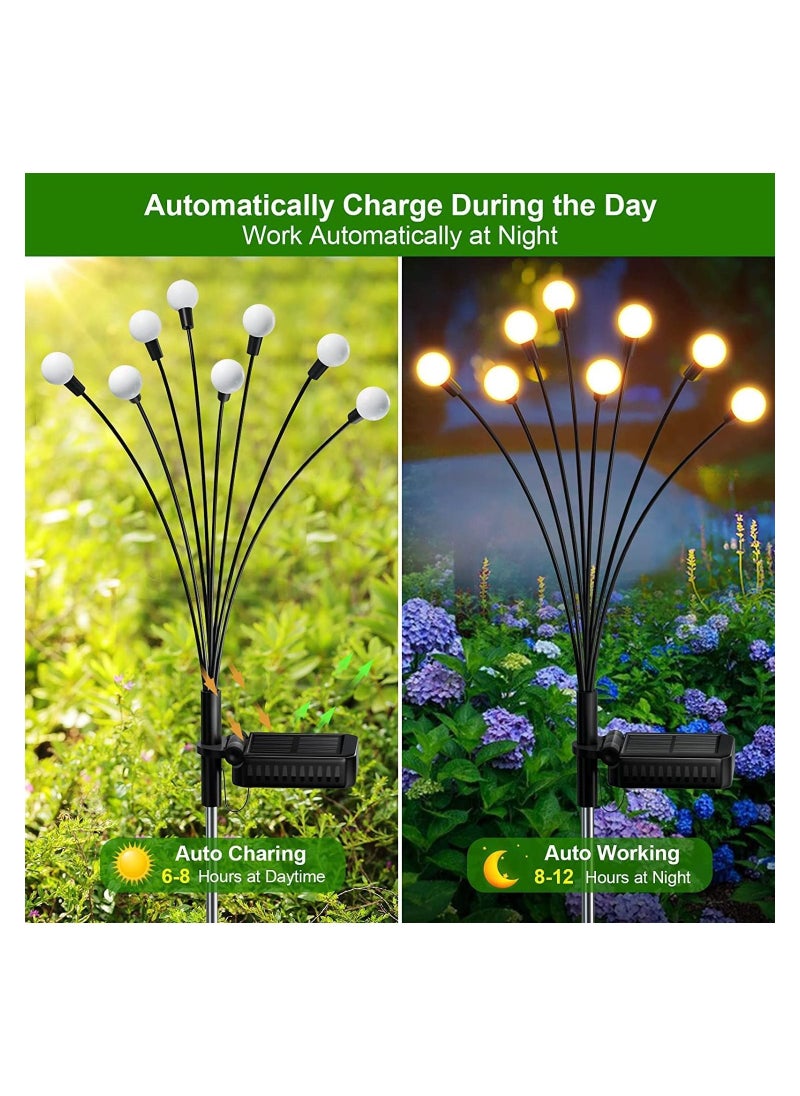 GGEROU - Solar Firefly Lights 2 Pack 12 LED Solar Lights Outdoor Waterproof IP65 Starburst Swaying Solar Firefly Lights Solar Pathway Lights for Path Landscape Garden Yard Patio - Image 1