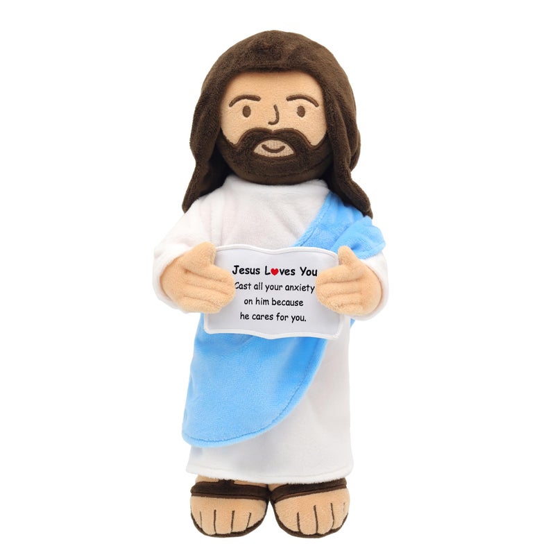 Yelakey Jesus Plush 13 Jesus Stuffed Plushie Doll with Positive Card for Christmas Religious Easter Church Sunday School Toy Gift for Kids D - Image 3