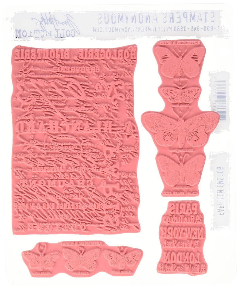 Stampers Anonymous Tim Holtz Cling Rubber Stamp Set, Papillon CMS106 - Image 2