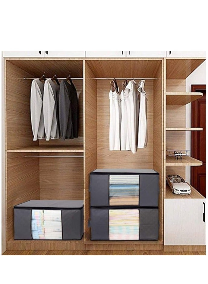 3 Pieces Large Capacity Sized Bags Clothes Storage Organizers Foldable, durable, and space-saving with See-Through Window Carry Handles - Image 4